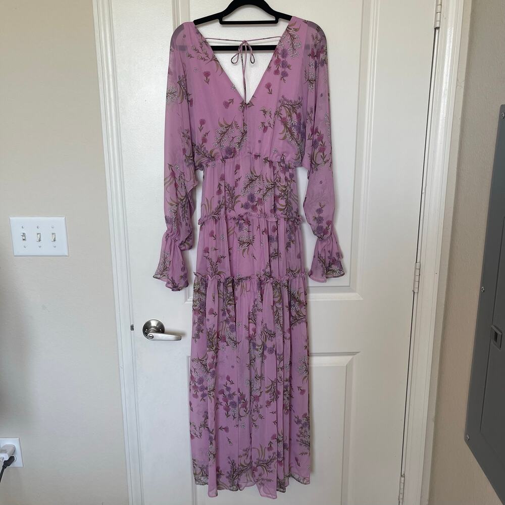 Steve Madden Sol Floral High-Low Maxi Dress Purple Women’s - Size S - Picture 5 of 7
